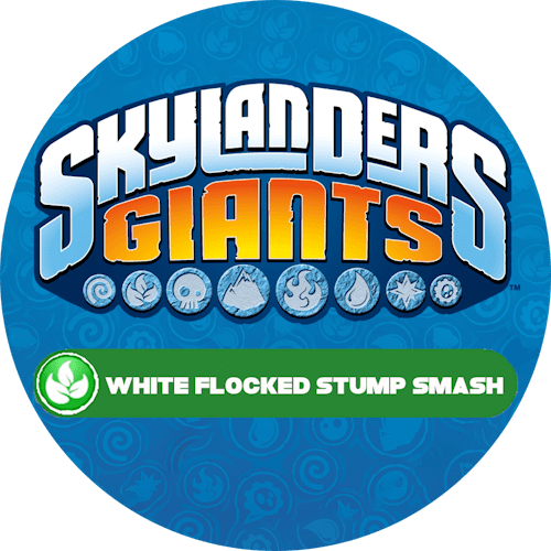 White Flocked Stump Smash Icon Logo-Alt