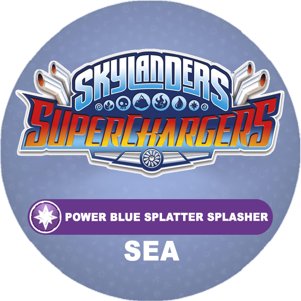 Power blue splatter splasher back